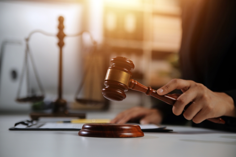 Personal injury lawyer's gavel