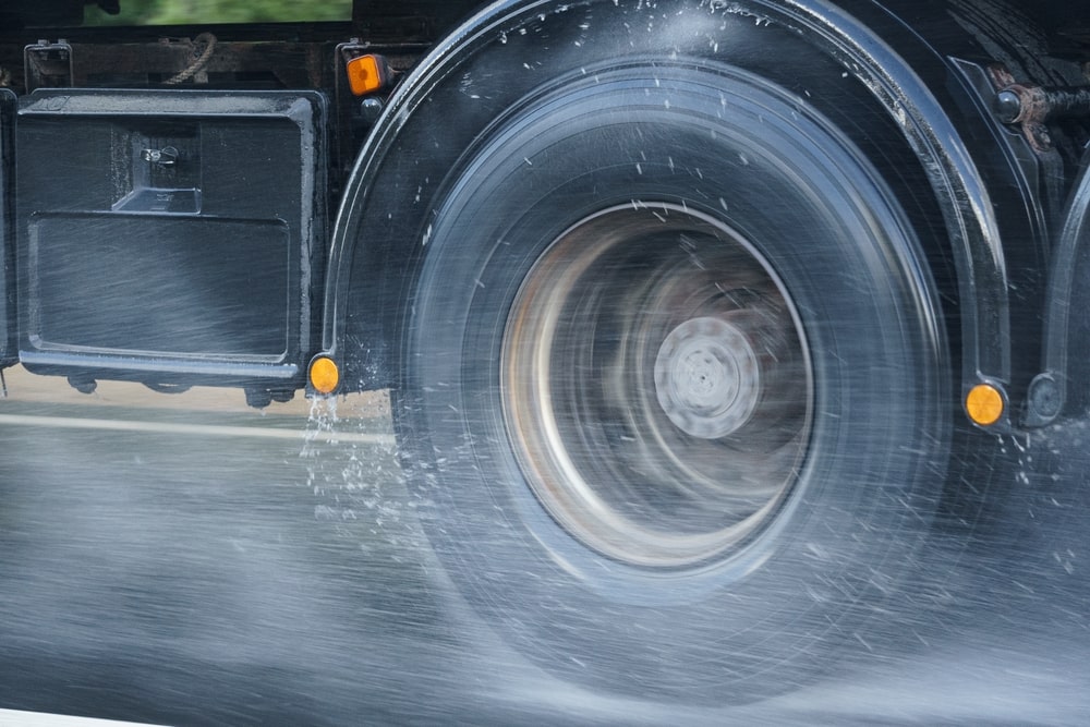 Truck tire blowout causing loss of control on a Bakersfield highway